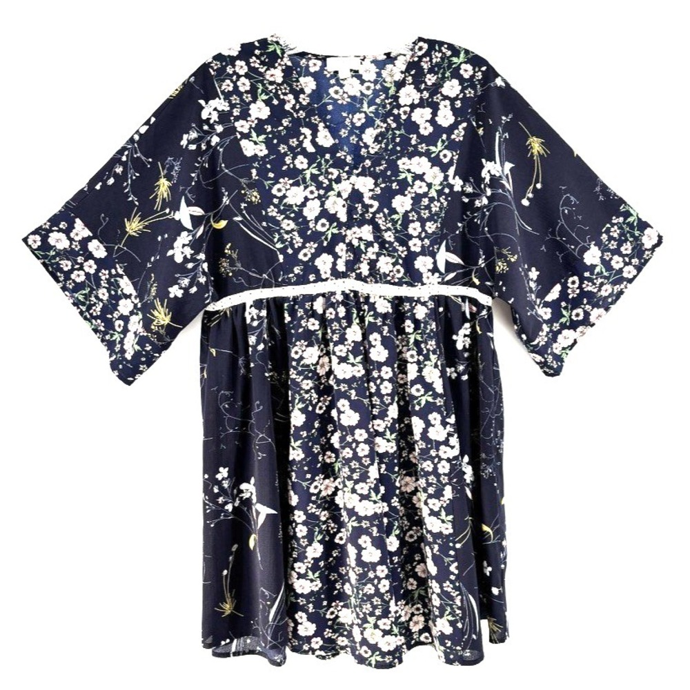 Umgee Kimono Sleeve Babydoll Dress Sz M Fairy  Cottagecore Boho Festival Prairie
